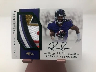 2016 PANINI NATIONAL TREASURES KEENAN REYNOLDS RAVENS PATCH AUTO #RMS-KR 9/81 - Image 1 of 4