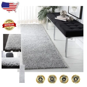 Durable Easy-Care Runner Rug 2'3" x 14' in Silver - Perfect for Living Rooms - Picture 1 of 8