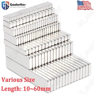 N52 Neodymium Bar/Rectangular Magnets Small/Large Magnets for DIY Craft Fridg - Picture 1 of 9