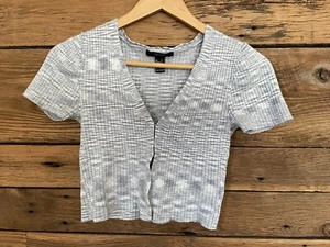 Womens Juniors Forever 21 Ribbed S/S Cropped Sweater Sz S - Picture 1 of 3