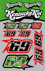 Nicky Hayden 69 Set Decals 12 Stickers MotoGP Kentucky Kid Laminated /21 - Picture 1 of 1