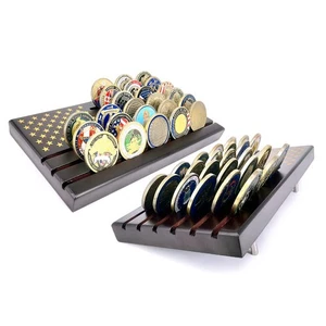 6 Rows Coin Holder, US Military Challenge Coin Display Holder Stand Holds 36-... - Picture 1 of 7