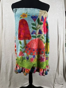 Natural Life bath towel wrap small/medium mushroom floral - Picture 1 of 6