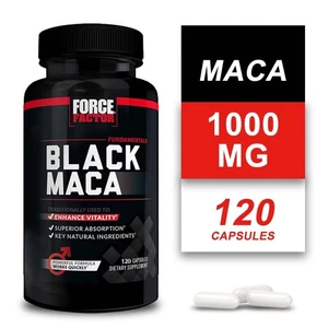 Force Factor Maca Negra 1000mg - Pimienta Negra - Aumento de Energía y Resistencia - Imagen 1 de 12