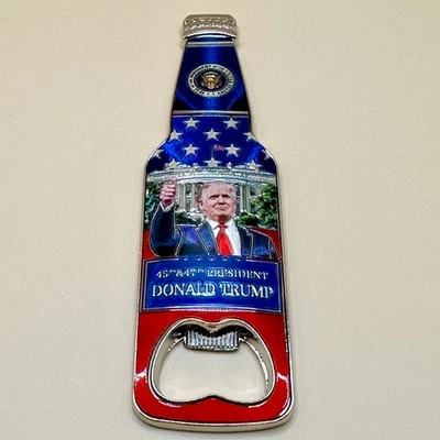 President Trump Fridge Magnet Bottle Opener 4.625” Fun Collectible 45 47 2025 - Image 1 of 3