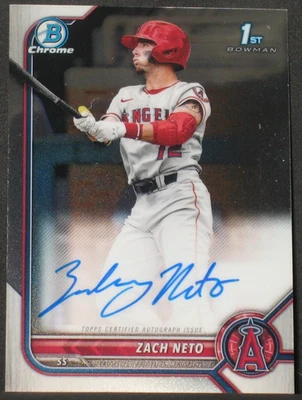 Zach Neto 2022 Bowman Chrome Draft Autograph Rookie 1st Los Angeles Angels Auto - Image 1 of 2