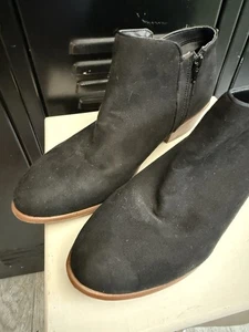 Black Zipper Faux Suede Wild Diva Lounge Ankle Boots Loafer Oxford Womens Sz 9 - Picture 1 of 4
