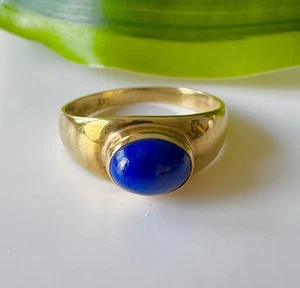 Damen Ring 333-Gold Gr. 58 (Ø18,4mm) 8-Karat echter feiner LAPISLAZULI Neu +Etui - Bild 1 von 16