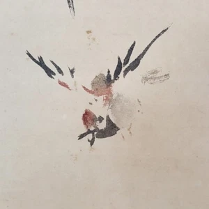 PERGAMINO COLGANTE PINTURA JAPONESA JAPÓN GORRIÓN PÁJARO ANTIGUO Bambú Antiguo f900 - Imagen 1 de 11