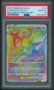 Pokémon SWSH Brilliant Stars Arceus VStar Rainbow Secret Rare 176/172 PSA 10 - Picture 1 of 2