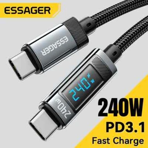 Essager 240W USB Type C To USB C Cable 100W PD 3.1 Fast Charging Charger Wire - Picture 1 of 8