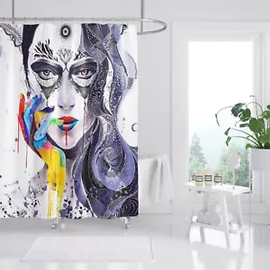 3D Girl Graffiti 88 Shower Curtain Waterproof Fiber Bathroom Home Windows Toilet - Picture 1 of 3