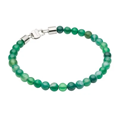 Fred Bennett Healing Bead Bracelet Natural Green Agate Beads 22cm B5426G - Image 1 of 4