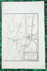 XVIII ème - Dépt 59 - Beau Plan Rade de Dunkerque par J Ayrouard 32x21 cm 1757 - Picture 1 of 2