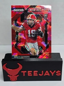 2024 Prizm Draft Picks New Recruits Brock Bowers Red Cracked Ice RC #NR-BBS - Picture 1 of 2