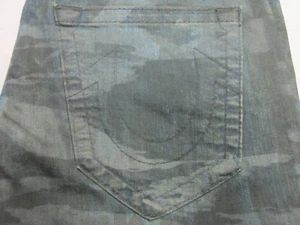 TRUE RELIGION MENS GENO RELAXED SLIM TIGER CAMO NO FLAP JEANS SIZE 33 NEW $228 - Picture 1 of 7