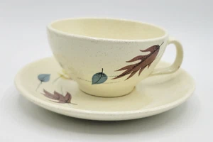 Vintage Franciscan Earthenware Autumn Leaves COFFEE TEA Cup And Saucer - Picture 1 of 5