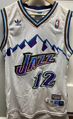 Camiseta deportiva vintage Adidas Hardwood Classics Utah Jazz John Stockton blanca talla M Foto 1 de 4