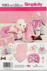 Simplicity 1083 Stuffed Toy Puppy Carrier Bed Blanket Sewing Pattern Uncut - Picture 1 of 2