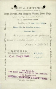 1899 Portland Oregon (OR) Ames & Detrick Preis Zitat - Bild 1 von 2