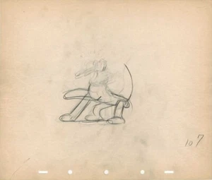 1937 WALT DISNEY PLUTO ORIGINAL PRODUCTION DRAWING ANIMATION ART PAGE RARE 1930s - Picture 1 of 1