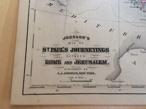 PAULUSREISEN ROM UND JERUSALEM 1869 KARTE - Bild 1 von 4
