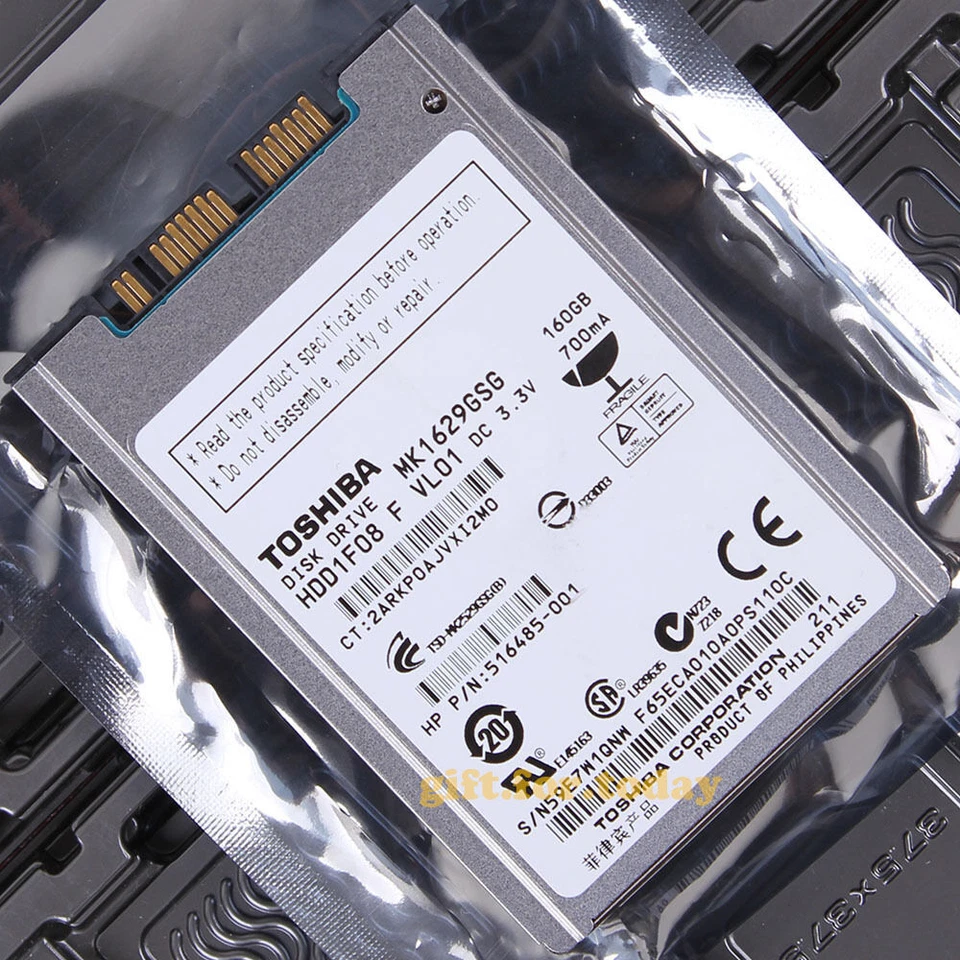 For TOSHIBA MK1629GSG Int160 GB 5400 RPM micro-SATA 1.8" ernal Hard Drive HDD - Image 1 of 1