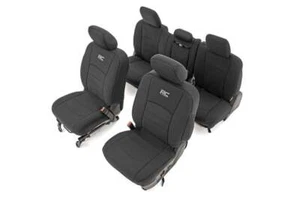 Rough Country Front/Rear Seat Covers-Black for 19-24 Ram 1500 Crew 91041 - Picture 1 of 8
