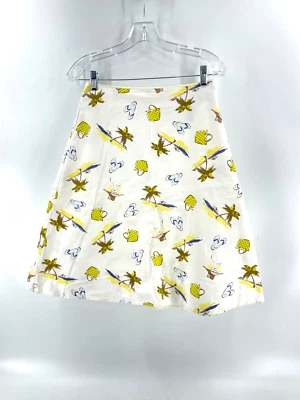Falda informal para mujer Valerie Stevens blanca tropical estampado de palmeras playa talla 4 Foto 1 de 4