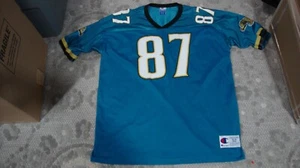 Jacksonville Jaguars Jersey, McCardell # 87, Men's Size 52 Champion, Teal - Picture 1 of 5
