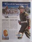 Civil Defense Warden Patrols Town WWII Ad