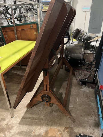 Vintage Oak Drafting Table Local Pickup Only Cover