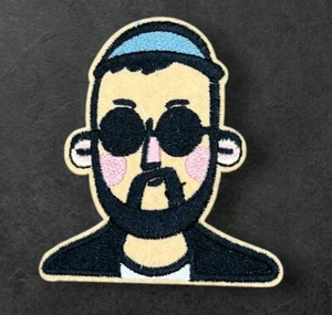 HIPSTER GUY BEARD SUNGLASSES COOL UBRAN STYLE ART IRON ON PATCH 2.5" X 3.0" - Picture 1 of 2