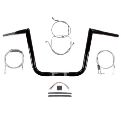 Kit de manillar Jarhead 1 1/4" negro 12" Harley Road Glide Road King 1996-2006 Foto 1 de 3