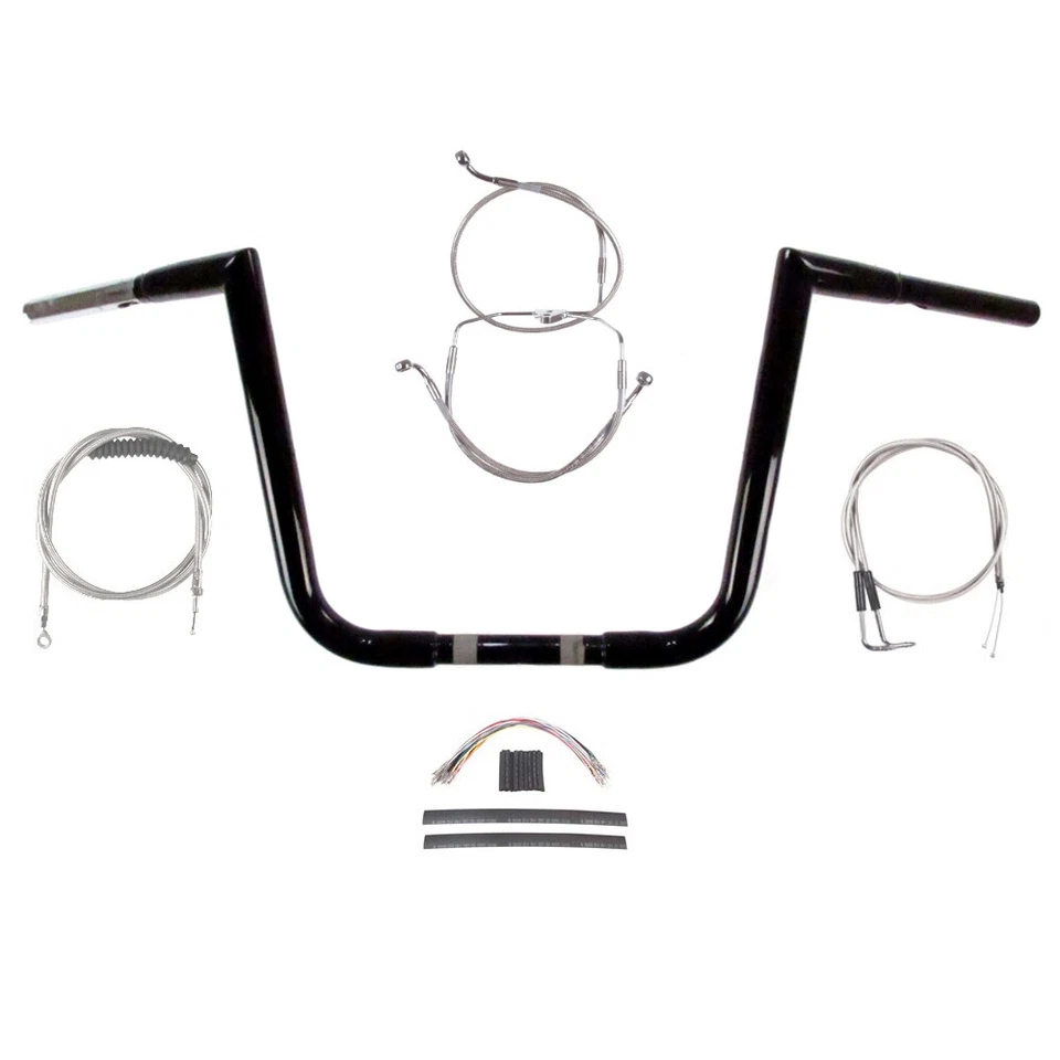 Kit de manillar Jarhead 1 1/4" negro 12" Harley Road Glide Road King 1996-2006 Foto 1 de 3