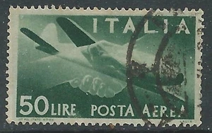 1945-46 ITALIA POSTA AEREA USATO 50 LIRE - B8-2 - Foto 1 di 1