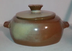 Frankoma Casserole Dish Plainsman Brown Cream Pottery Vintage Perfect Condition - Picture 1 of 15