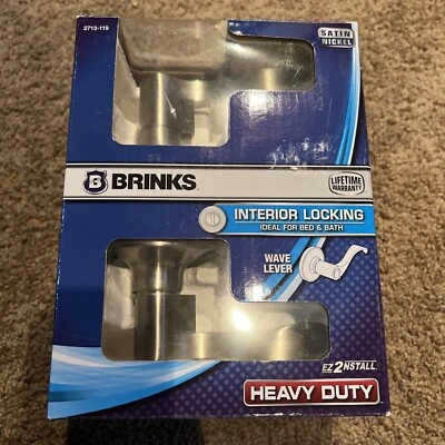 Palanca ondulada de alta resistencia Brinks níquel satinado interior bloqueo cama y baño 2713-119 Foto 1 de 4