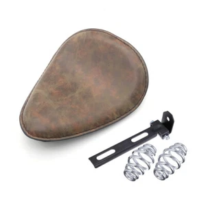 Resorte y soporte retro de cuero sintético para asiento de conductor para Harley Chopper Bobber - Imagen 1 de 8