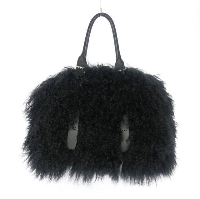 Bolso de Mano Ann Demeulemeester 2023 Otoño Invierno Benita Fin de Semana Piel de Oveja Mongola Foto 1 de 4