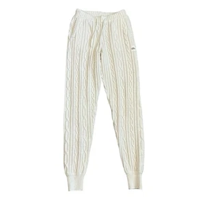 ALO Yoga Cable Knit Pantaloni Invernali Bliss in Avorio Taglia XXS/XS - Foto 1 di 8