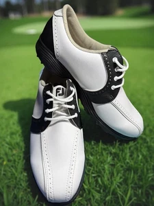 FootJoy Greenjoys Golf Shoe Womens Sz 8 Wide White & Black 48364 New Without Box - Picture 1 of 8