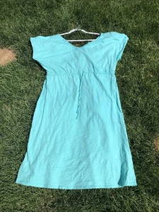 FRISCHE PRODUKTE Palmen türkis BISTROKLEID leichte Baumwolle XL EUC - Bild 1 von 8