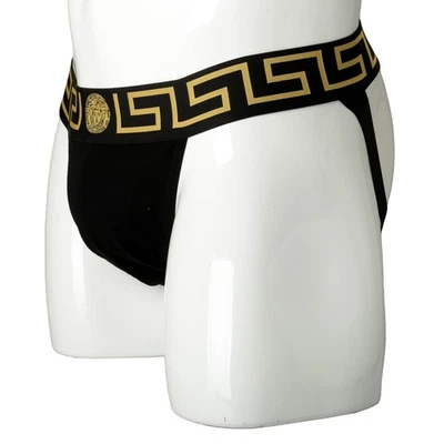 Versace Para hombres Dorado Greeca Borde Jock Correa Ropa Interior Versace 8 EE. UU. 2XL IT 56 Foto 1 de 4