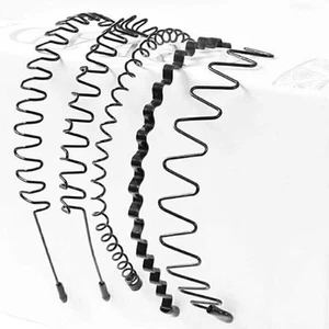 5 PIEZAS Unisex Diadema Deportiva de Metal Negro Peine Onda Estilo Alicia Hombres Mujeres - Imagen 1 de 6