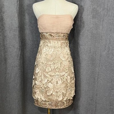 Sue Wong Nocturne Womens 0 Strapless Embellished Coquette Floral Dress FairyCore - Image 1 of 4