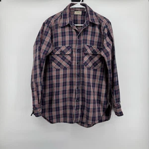 Vintage LL Bean Timberline Flannel Button Shirt Plaid Mens M Fall Winter Comfort - Picture 1 of 7