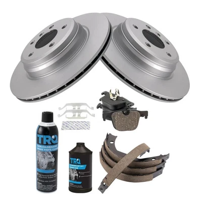 For BMW 440i Gran Coupe 17-20 TRQ Rear Disc Brake Kit w Ceramic Pads & Shoes Foto 1 de 4