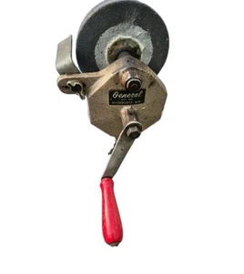Morsetto da tavolo banco vintage GENERALE manovella smerigliatrice affilatura pietra strumento - Foto 1 di 6