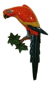 Guacamayo Selva Tropical Loro Rojo Tiki Vivero Baño Decoración de Pared - Imagen 1 de 1